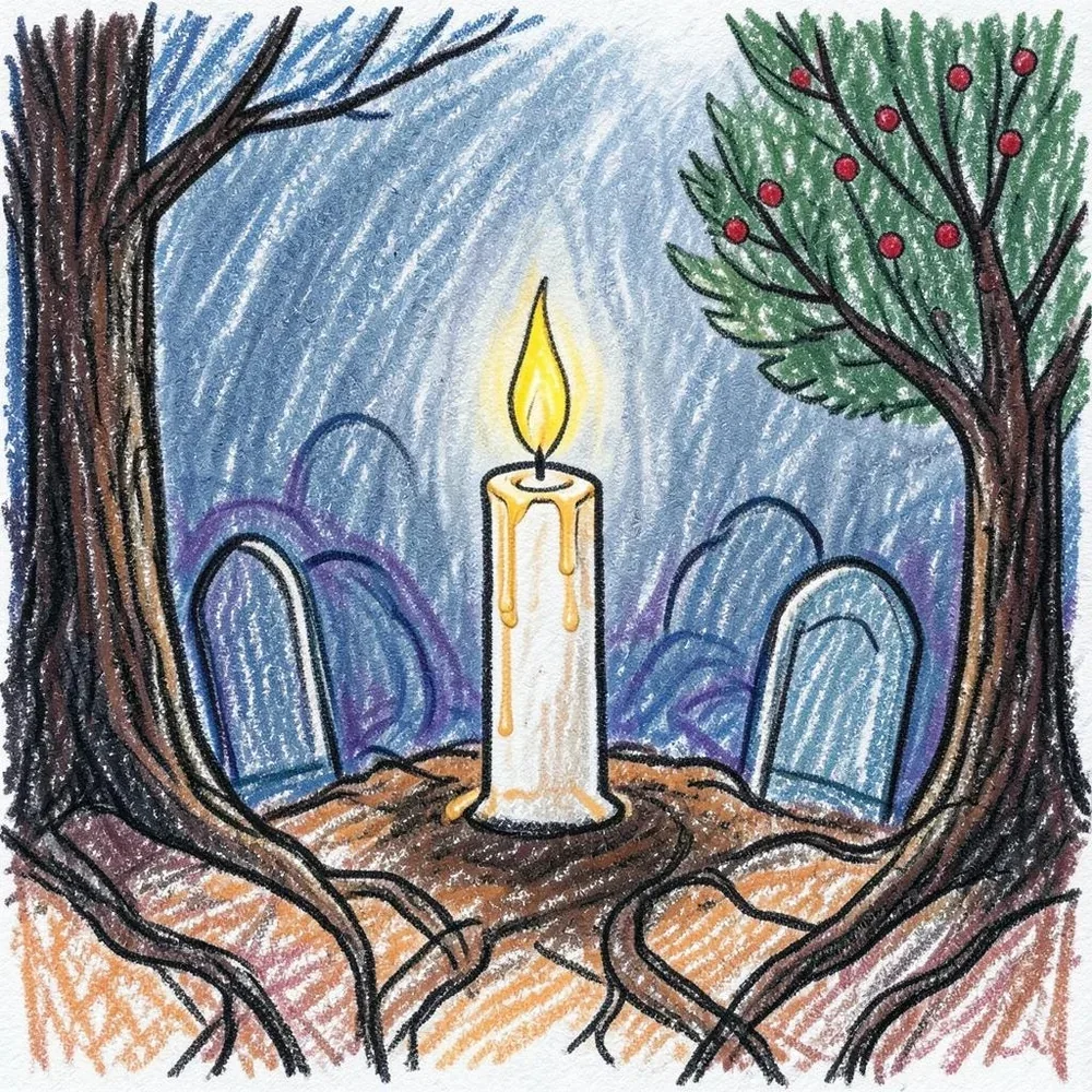Midnight Gravestone Candle cover