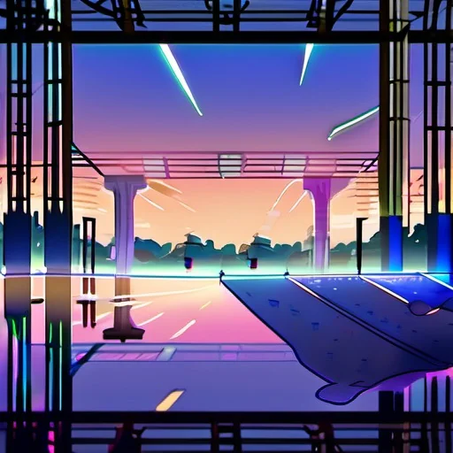 Neon Puddles Gather Under cover