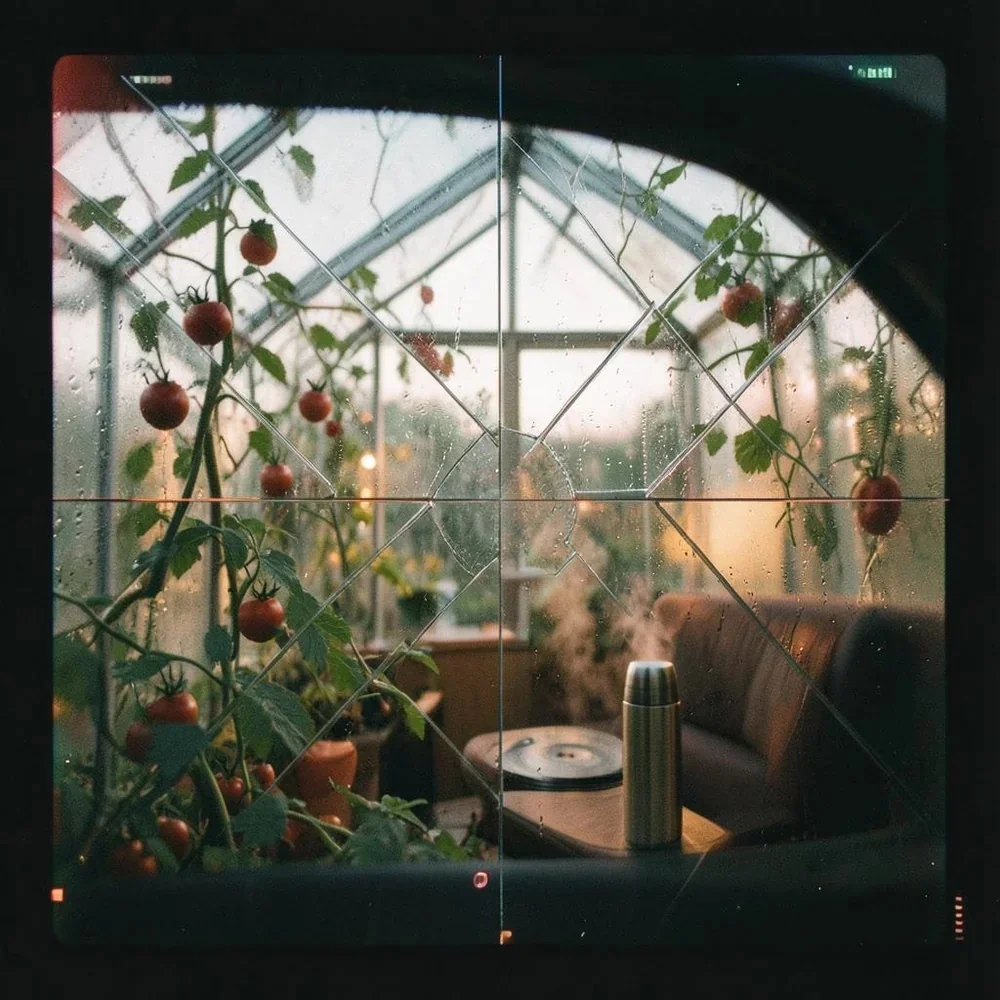 Cracked Glass Greenhouse cover