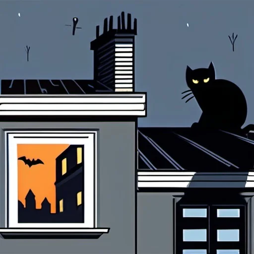 Black Cat On Slate, Halloween cover