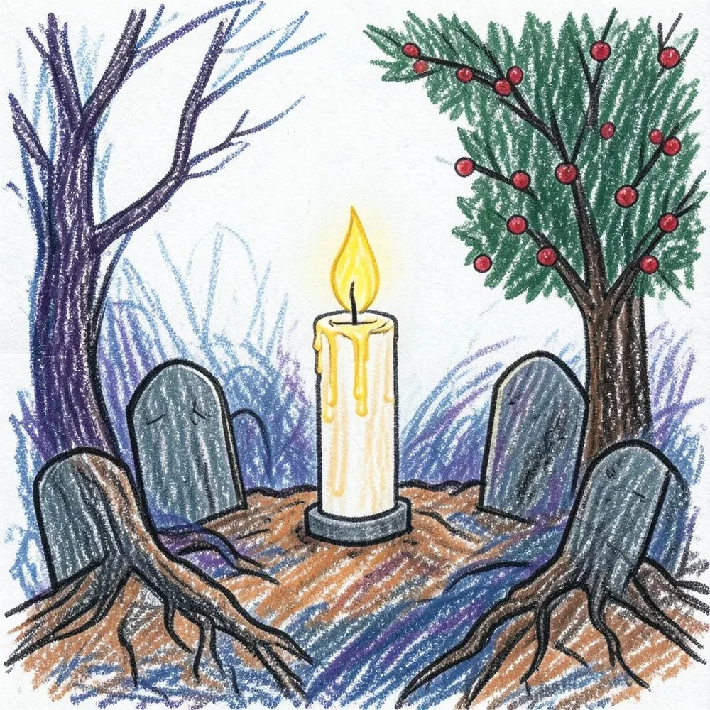 Midnight Gravestone Candle cover