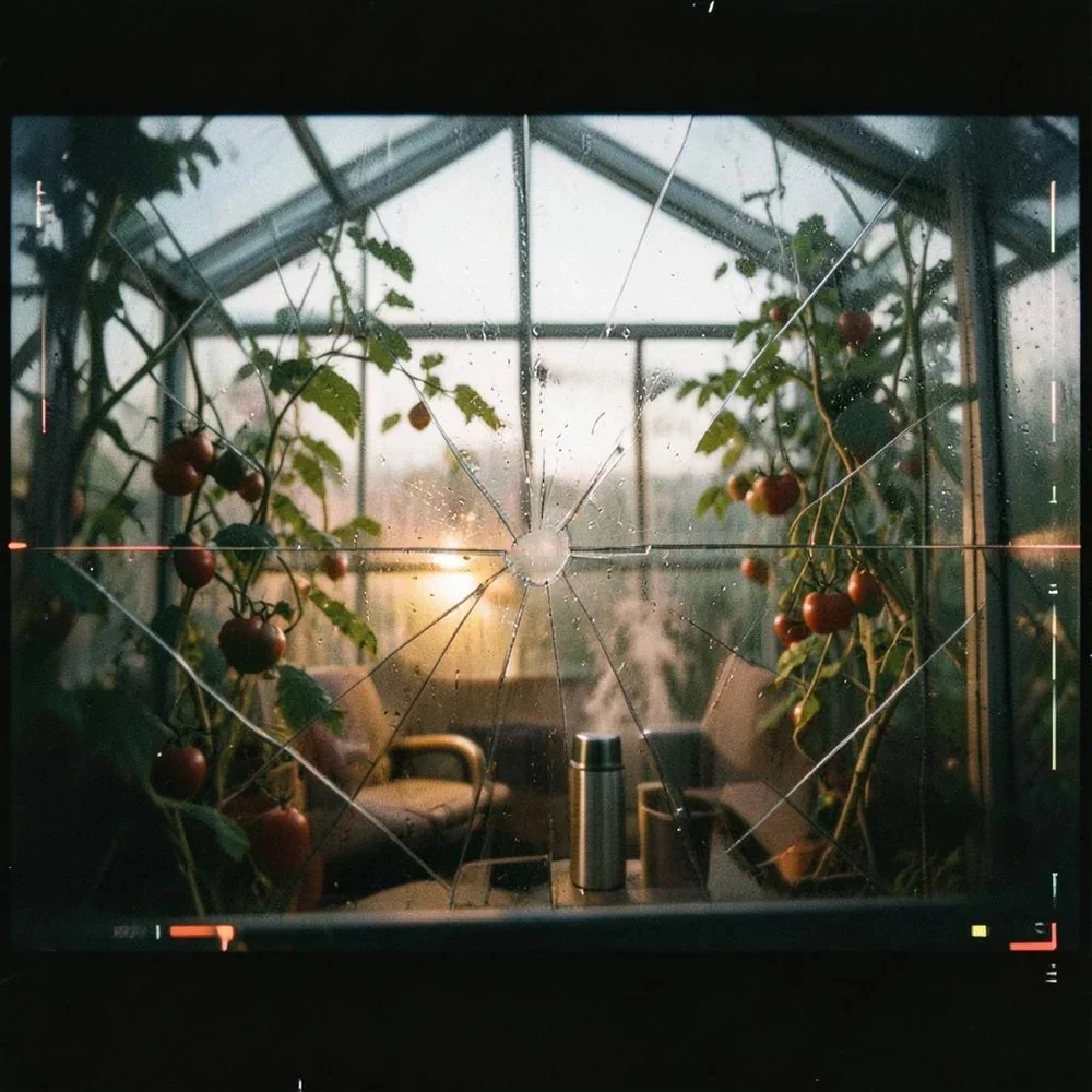 Cracked Glass Greenhouse cover